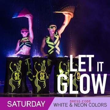 Temptation Resort Theme Night Saturday Let It Glow White & Neon Colors