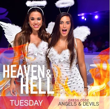 Temptation Resort Theme Night Tuesday Heaven & Hell Angels & Devils...